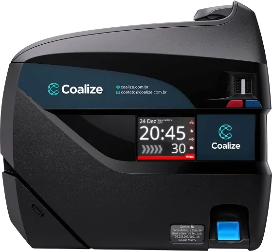 Relógio de ponto biométrico da Coalize com leitor de impressão digital